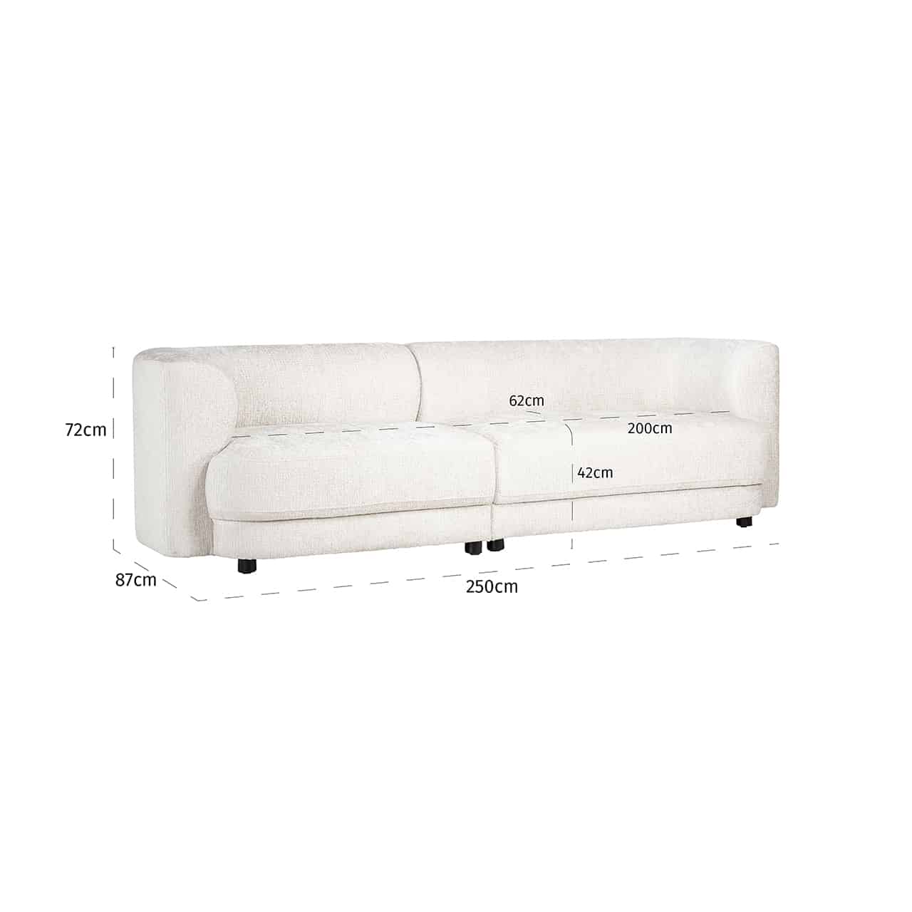 Richmond Interiors Sofa Davina Creme Fusion 3-Sitzer Sofa Richmond Interiors