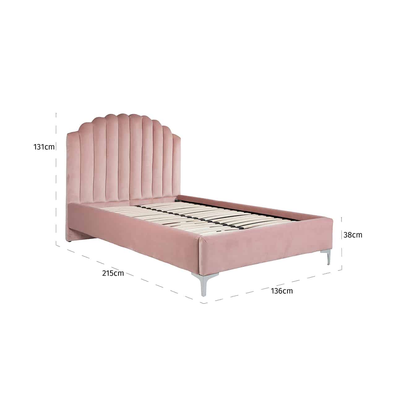 Richmond Interiors Belmond Bett 120x200 ohne Matratze (Quartz Pink 700) Bettgestell Richmond Interiors